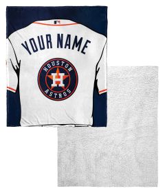 [Personalization Only] OFFICIAL MLB Jersey Personalized Silk Touch Sherpa Throw Blanket - Astros