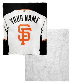 [Personalization Only] OFFICIAL MLB Jersey Personalized Silk Touch Sherpa Throw Blanket - SF Giants