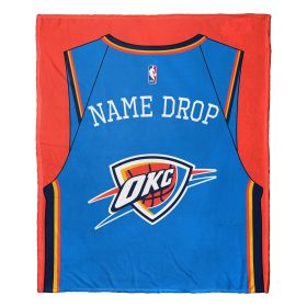 [Personalization Only] OFFICIAL NBA Jersey Silk Touch Throw Blanket - Thunder