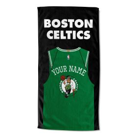 [Personalization Only] OFFICIAL NBA Jersey Beach Towel - Boston Celtics