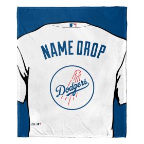 [Personalization Only] OFFICIAL MLB Jersey Personalized Silk Touch Throw Blanket - Dodgers