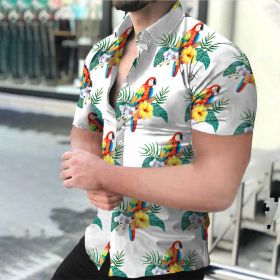 2022 Summer Hot Sale Hawaiian Men's Shirt 3D Digital Printed Parrot Shirt (Color: As shown, size: 3XL)