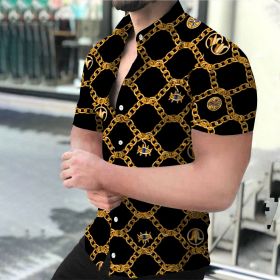 2022 Summer Hot Hawaiian 3D Digital Printing Business Men's Shirts (Color: As shown, size: XXL)