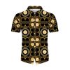 European and American New Men's Casual Shirts Short Sleeve 3D Digital Printing Leopard Printing Men's Shirts